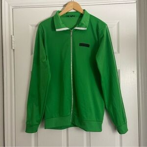Boohoo Man Kelly Green Track Jacket Full Zip Long Sleeves Activewear Sz M